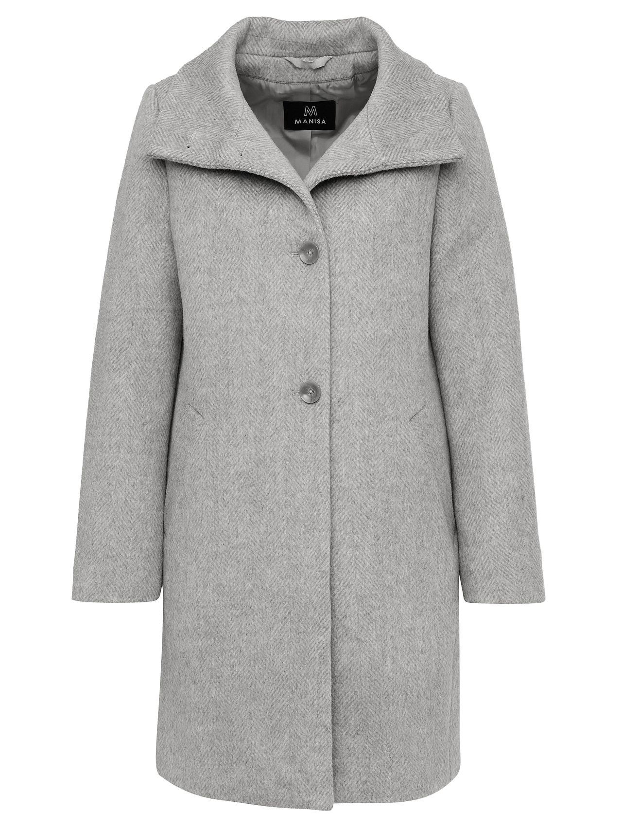 Wollmantel Fischgrat