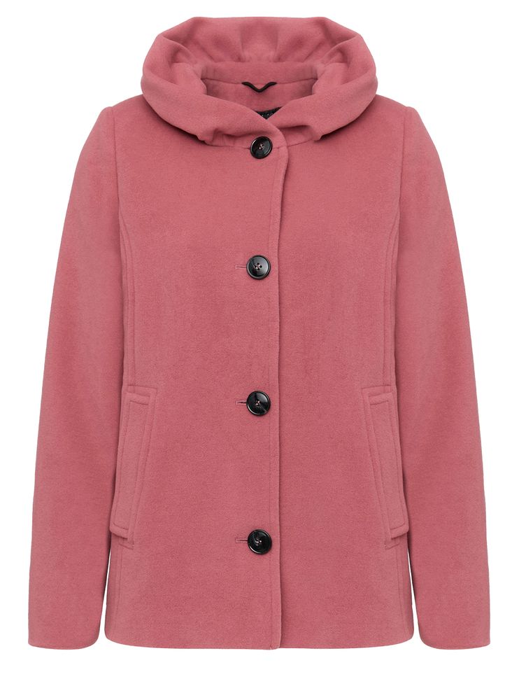 Wolljacke mit Volumenkragen